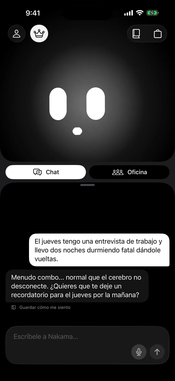 La cara arriba, la conversación abajo