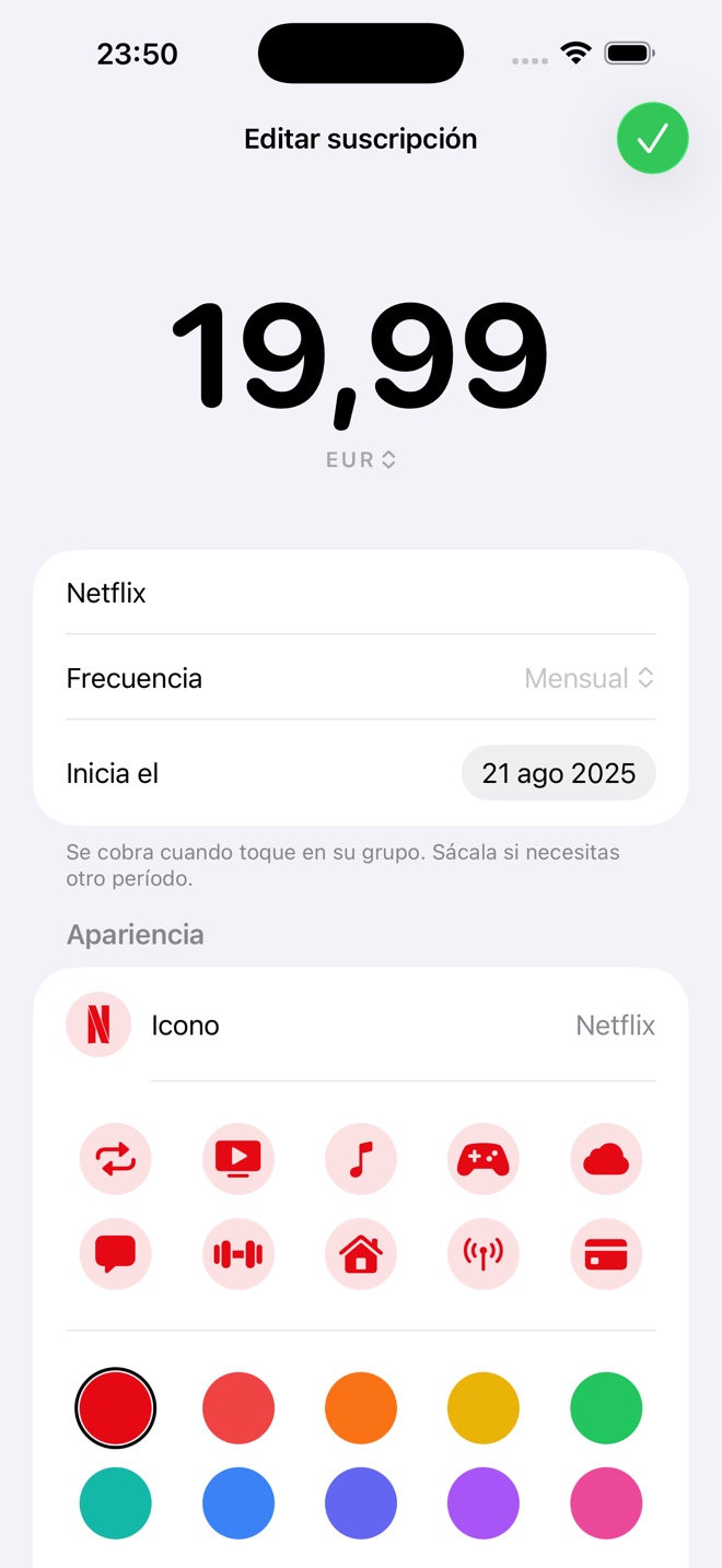 El editor de una suscripción de marca