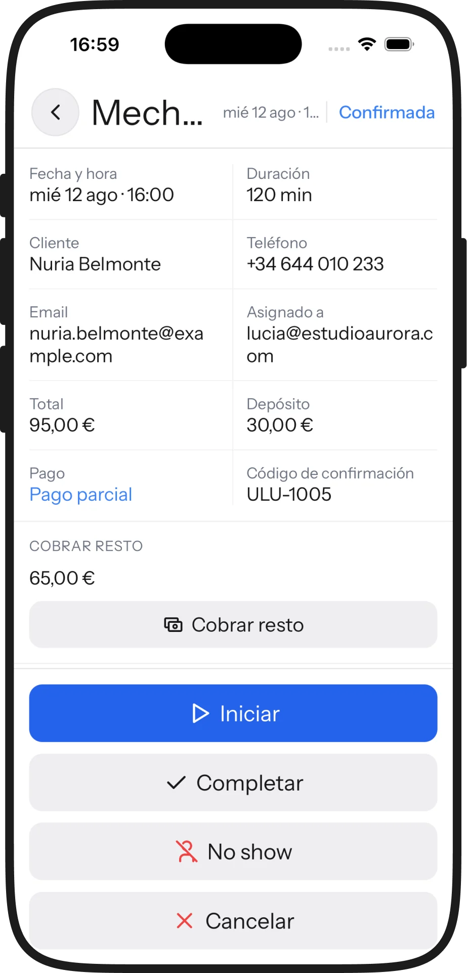 La misma cita en el móvil
