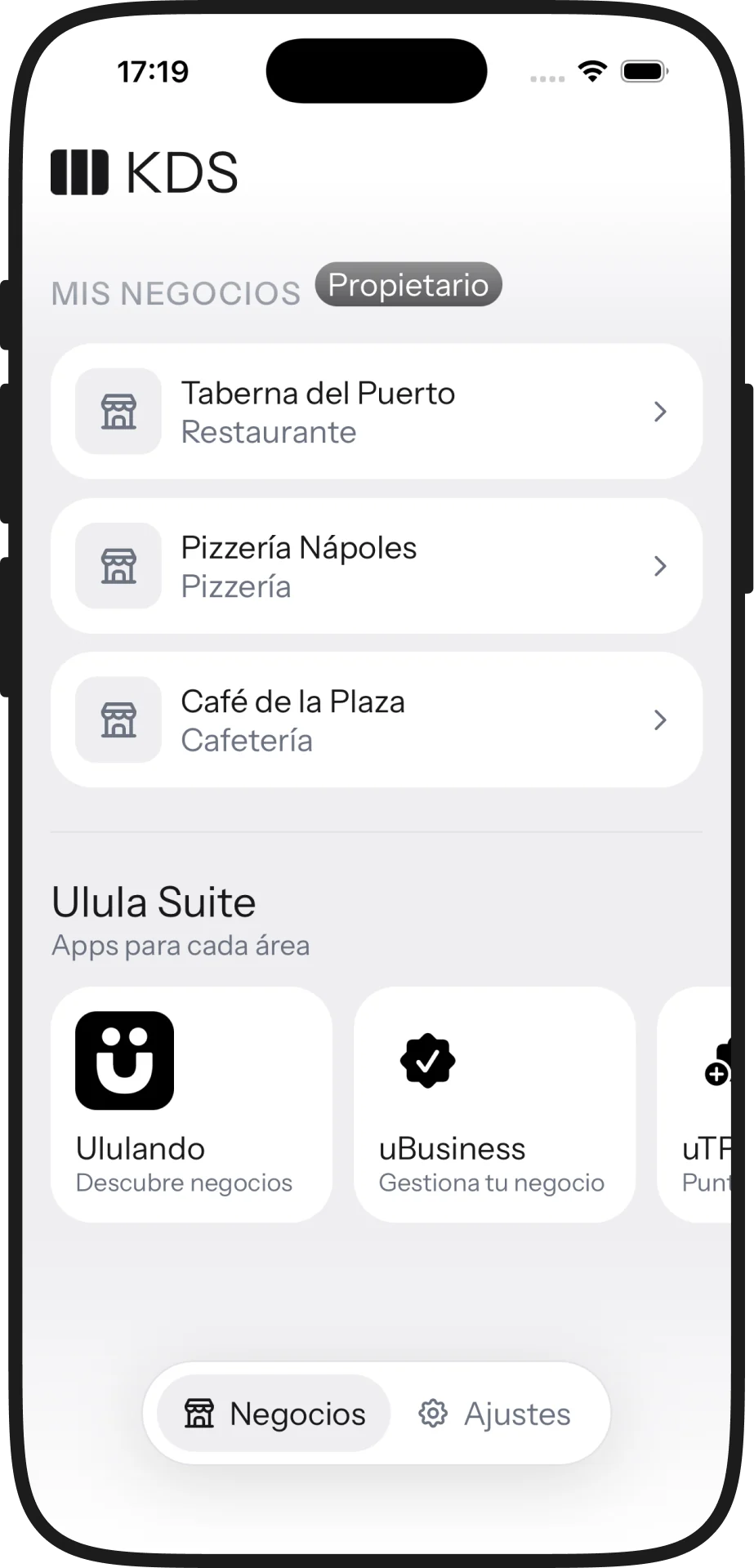 Los locales de la cuenta