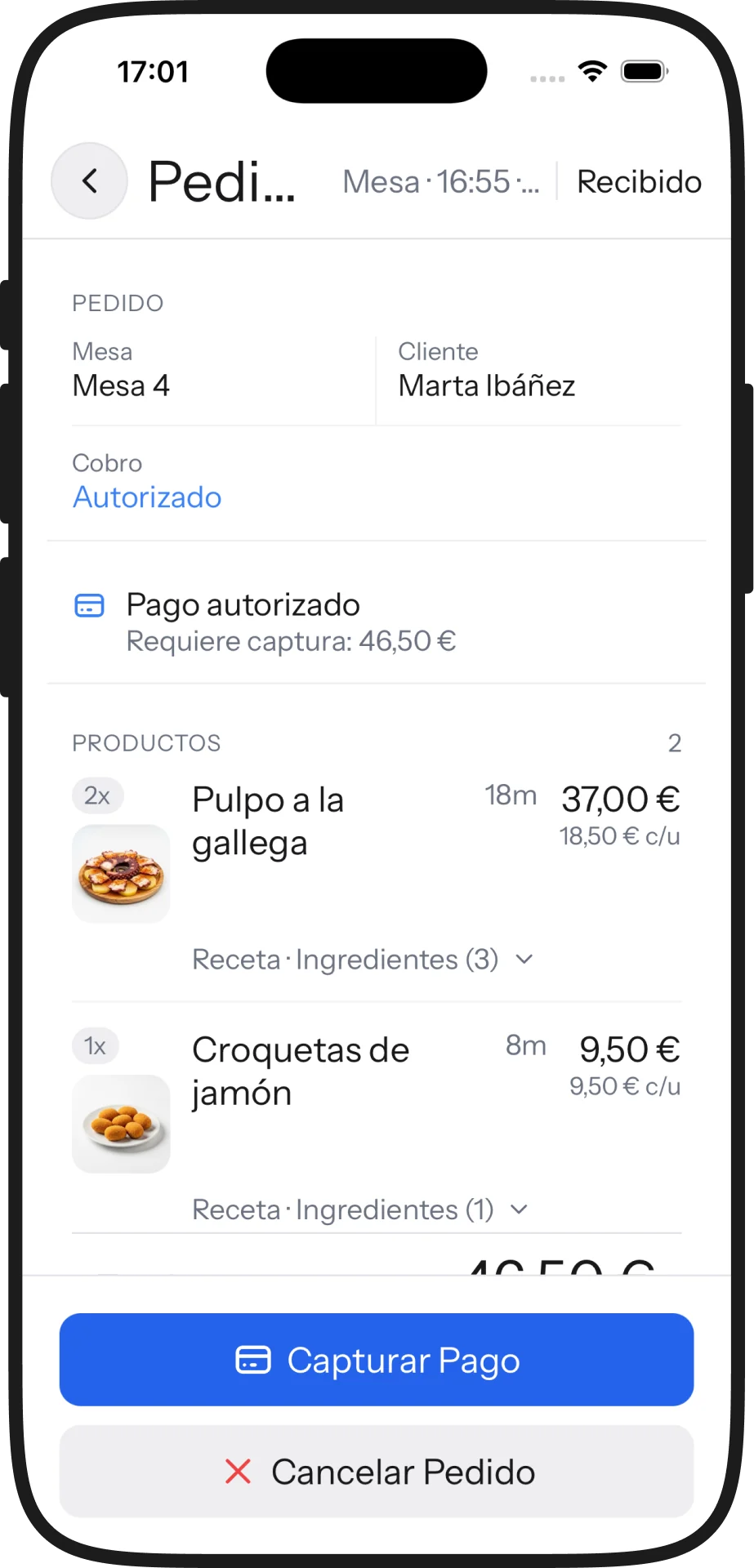 El pedido y su cobro